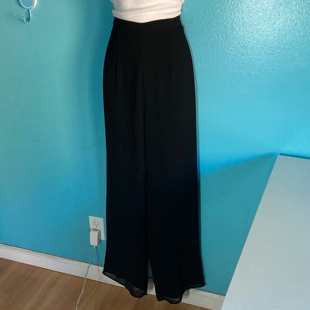 Roz & Ali Womens Size 8 Black High Rise Wide Leg Evening Dressy Pants